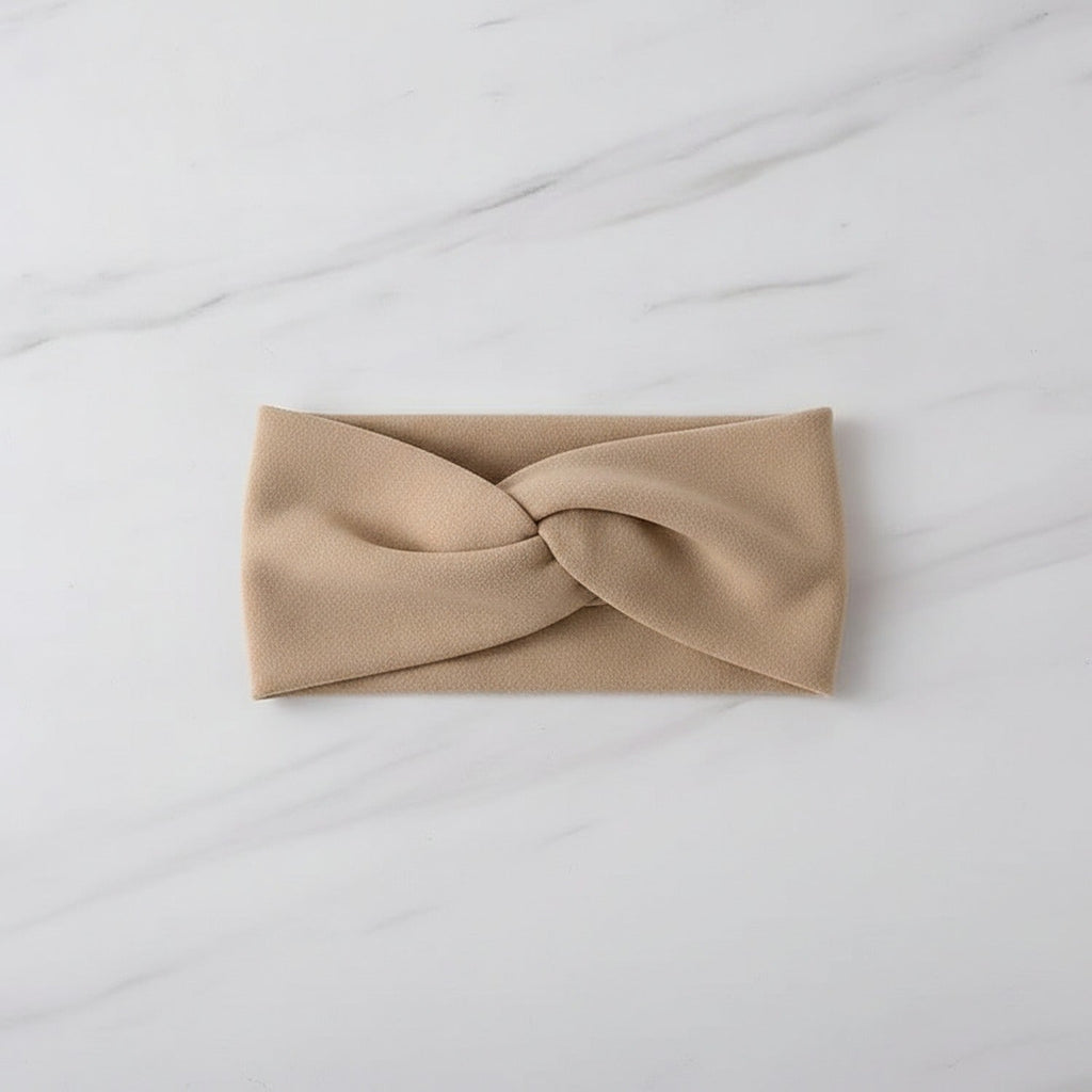 Twisted Knot Hairband - Cream Crisscross Hair Band #1