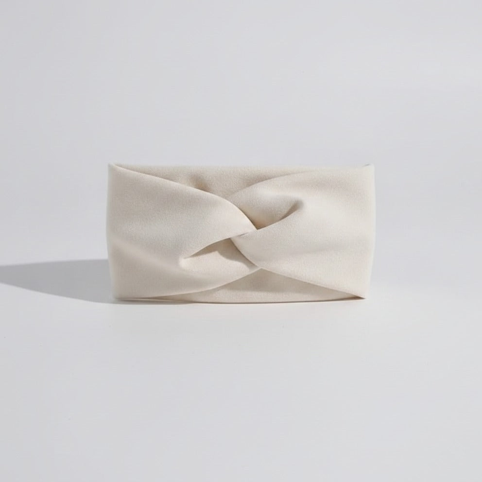 Twisted Knot Hairband - Cream Crisscross Hair Band #1 – hair accessories (view 1)