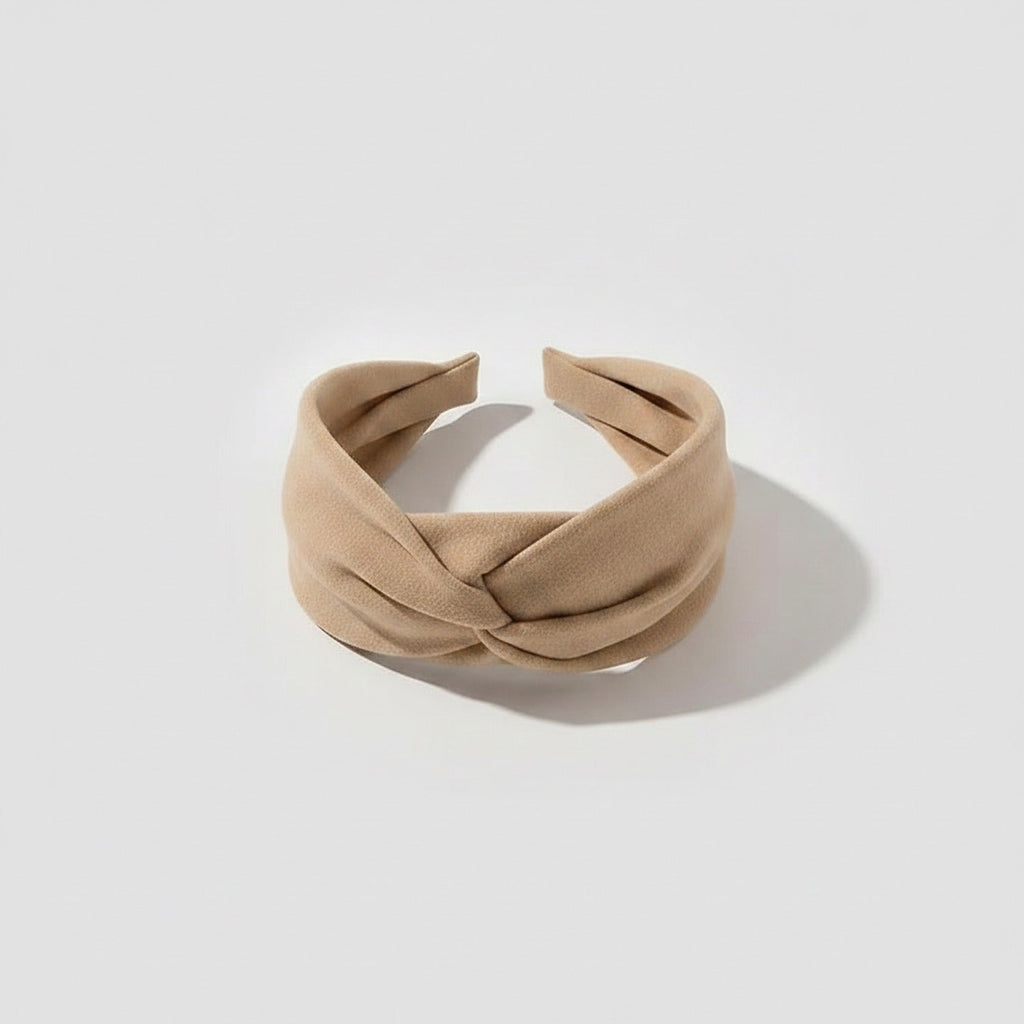 Twisted Knot Hairband - Cream Crisscross Hair Band #1