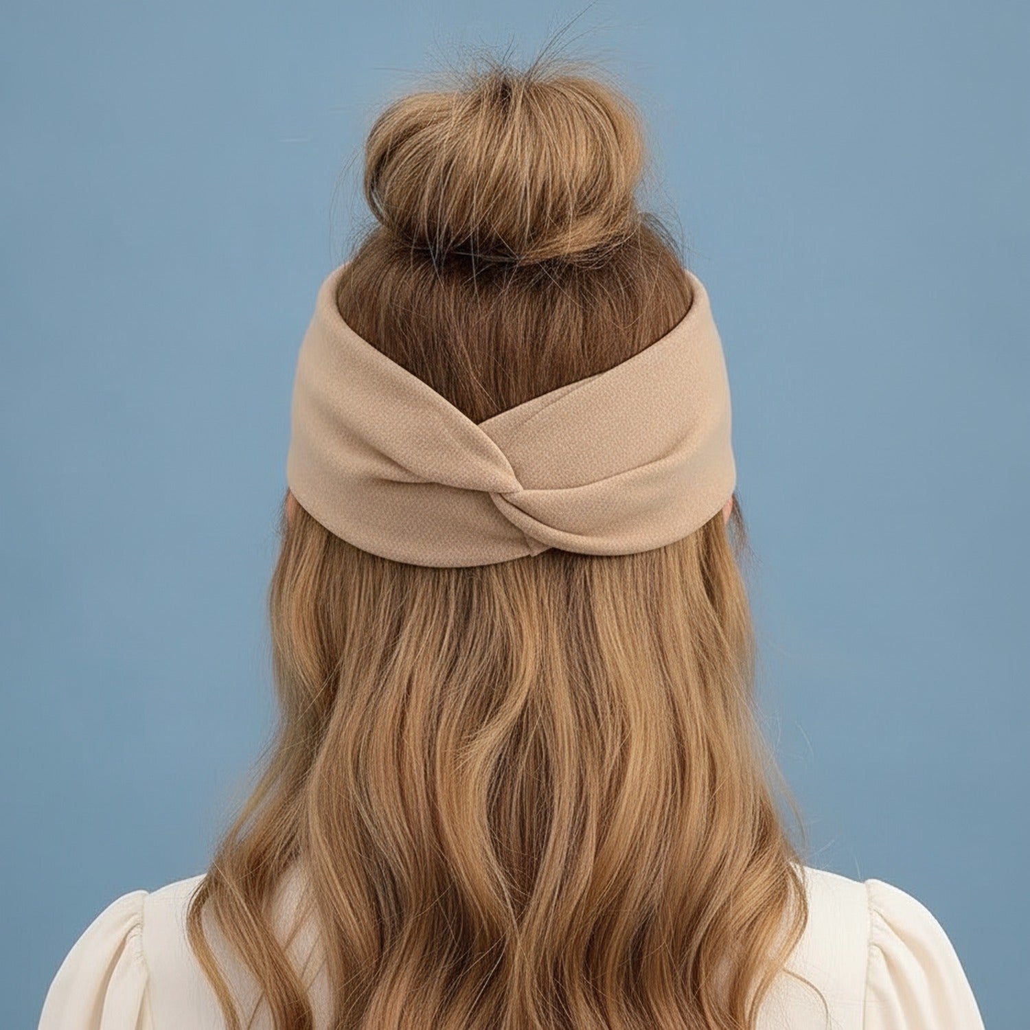 Twisted Knot Hairband - Cream Crisscross Hair Band #1