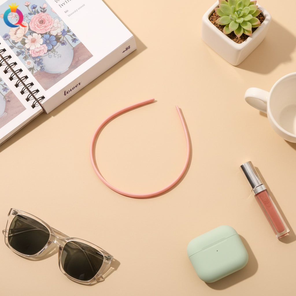 Tan Padded Headband Hair Accessory - Morandi Pink Hair Headband #B117-B – hair accessories (view 2)