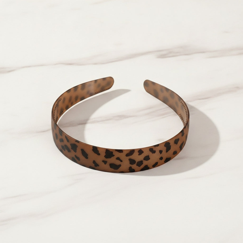 Tortoiseshell Brown Padded Headband with Textured Grip – hair accessories (view 2)