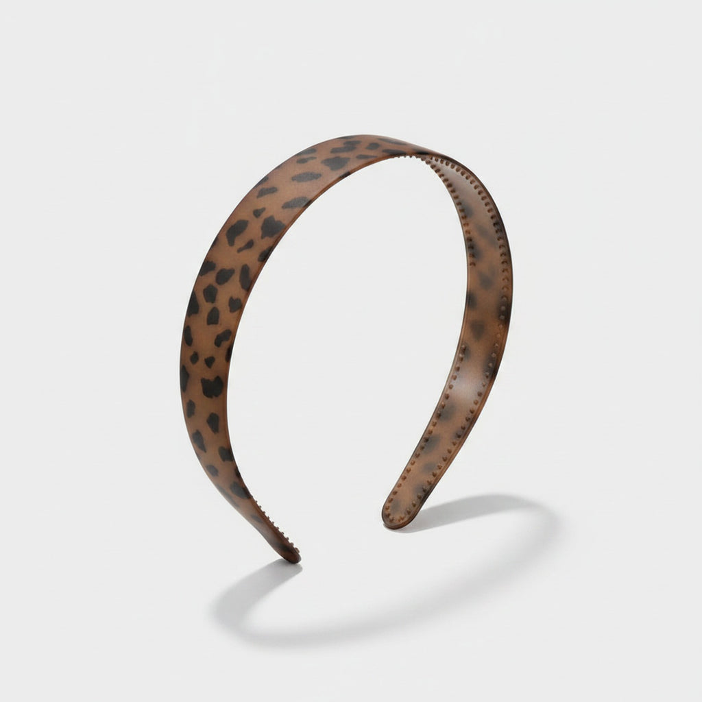 Tortoiseshell Brown Padded Headband with Textured Grip – hair accessories (view 1)