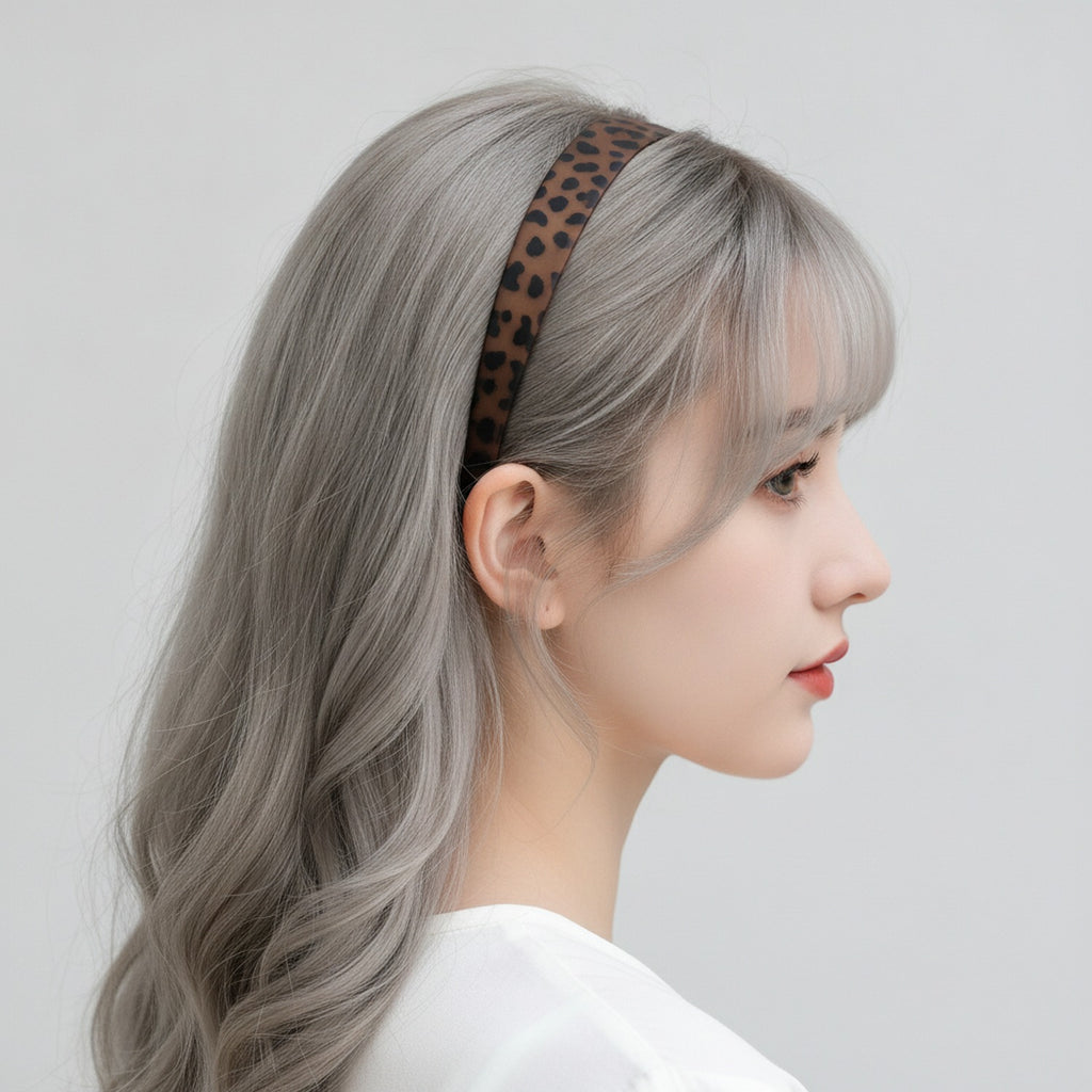 Tortoiseshell Brown Padded Headband with Textured Grip – hair accessories (view 3)