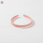 Braided Padded Headband with Cutout Details - Matte Chain Hair Hoop Korean Pink