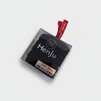 Black Minimalist Hair Band with Red Ribbon Detail