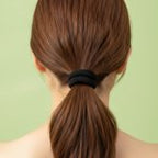 Black Minimalist Hair Band with Red Ribbon Detail – hair accessories (view 3)