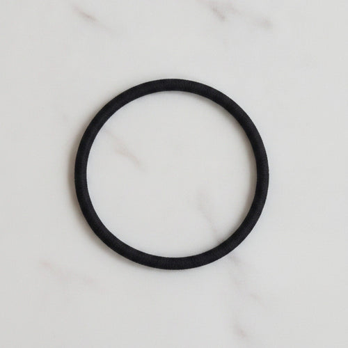 Black Minimalist Hair Band with Red Ribbon Detail
