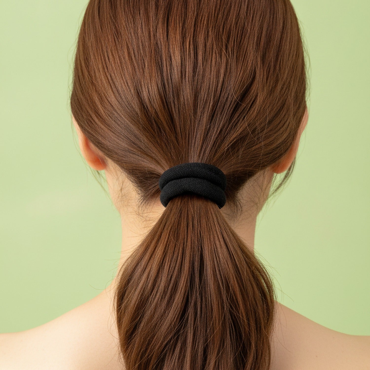 Black Minimalist Hair Band with Red Ribbon Detail