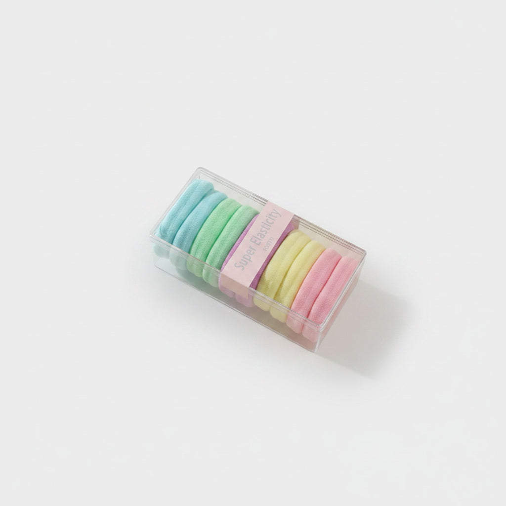Pastel Fabric Hair Scrunchies Set - 12 Pack