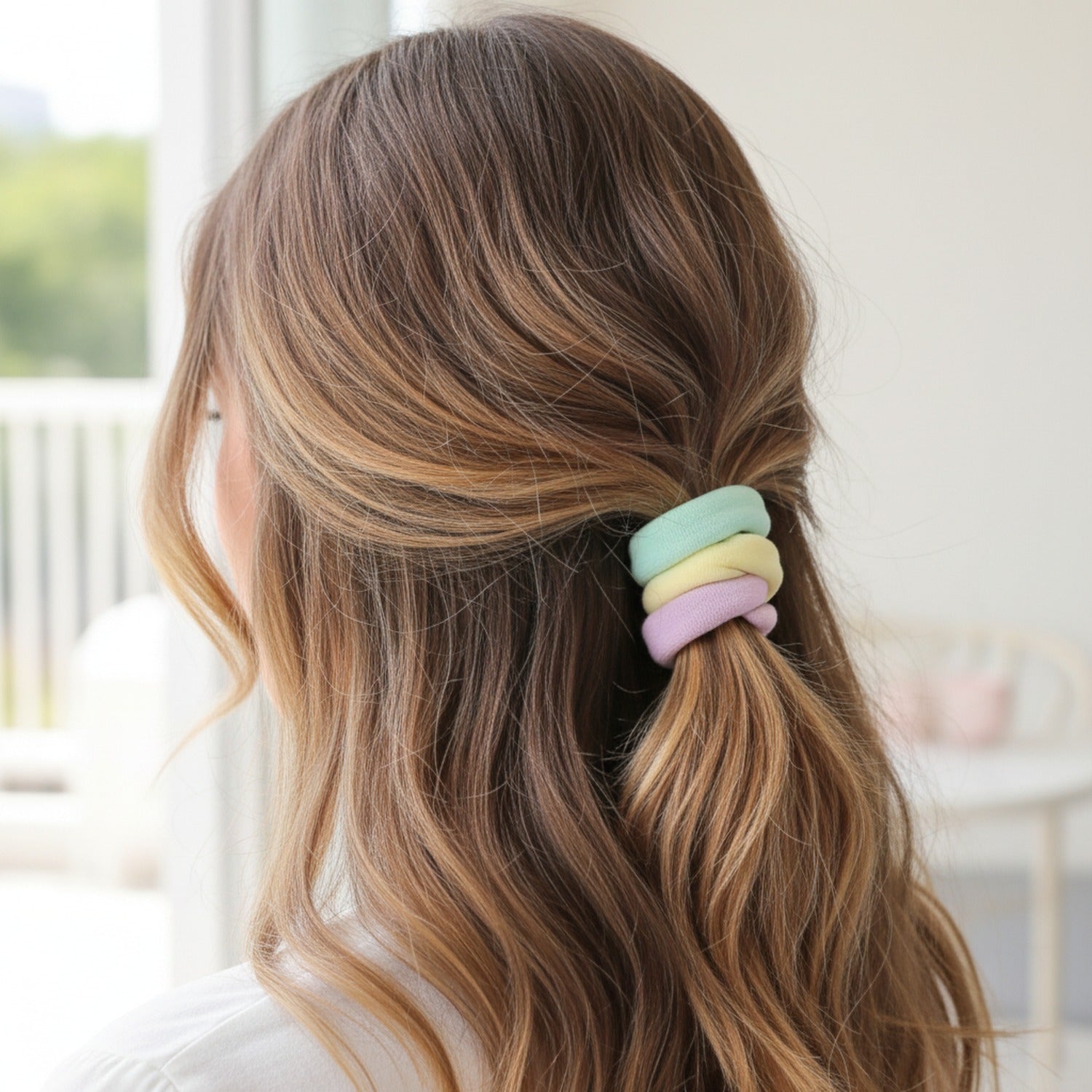 Pastel Fabric Hair Scrunchies Set - 12 Pack