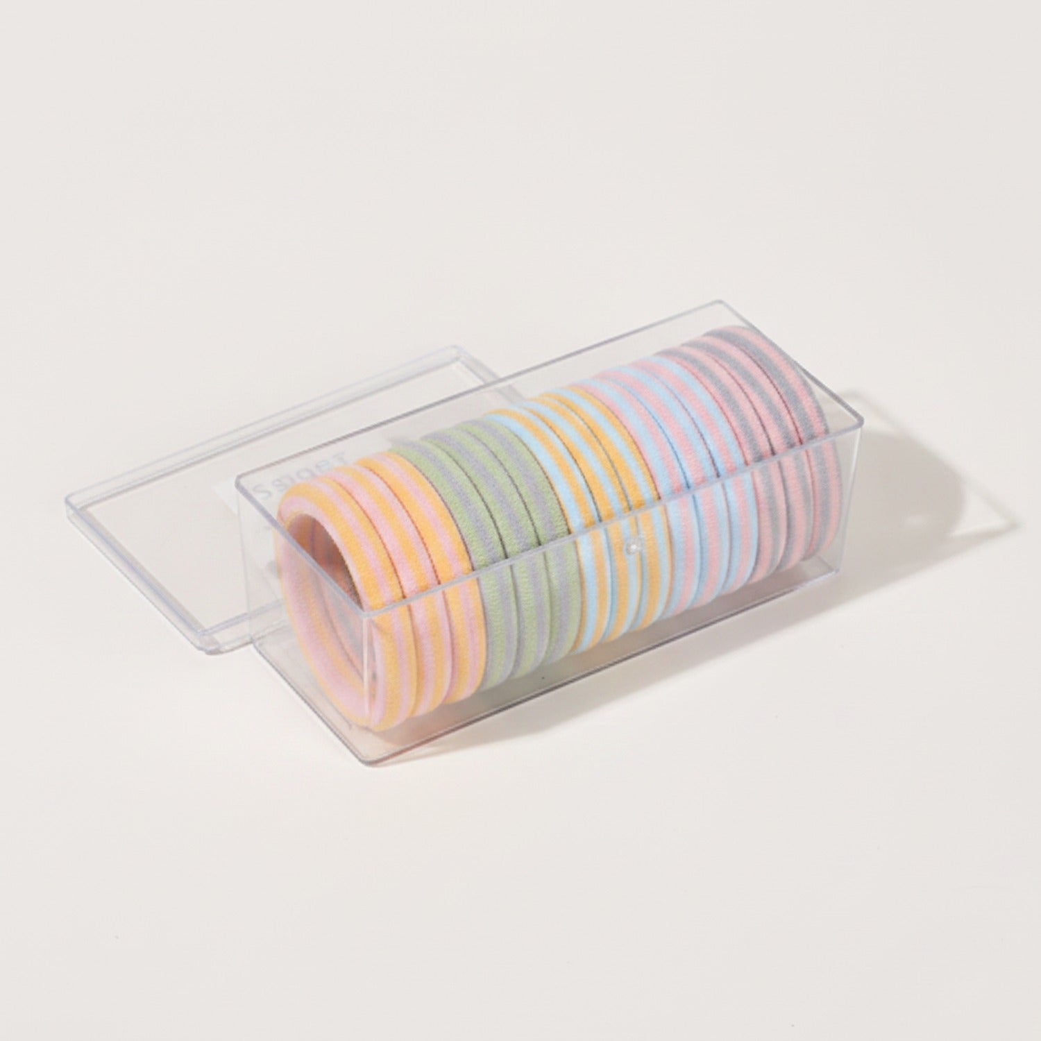 Pastel Striped Hair Ties Set Multi-Color