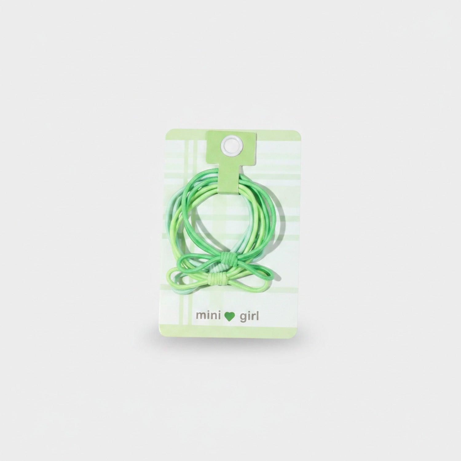 Green Bow Hair Tie Set Mini Girl