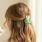 Green Bow Hair Tie Set Mini Girl