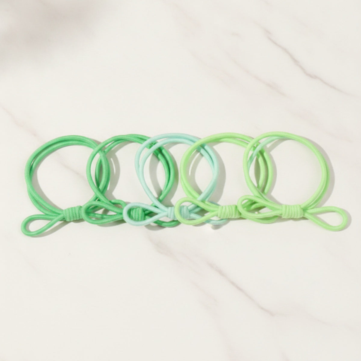 Green Bow Hair Tie Set Mini Girl – hair accessories (view 2)