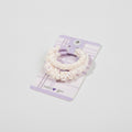 Cream Ruched Hair Scrunchie With Purple Clip – hair accessories (view 1)