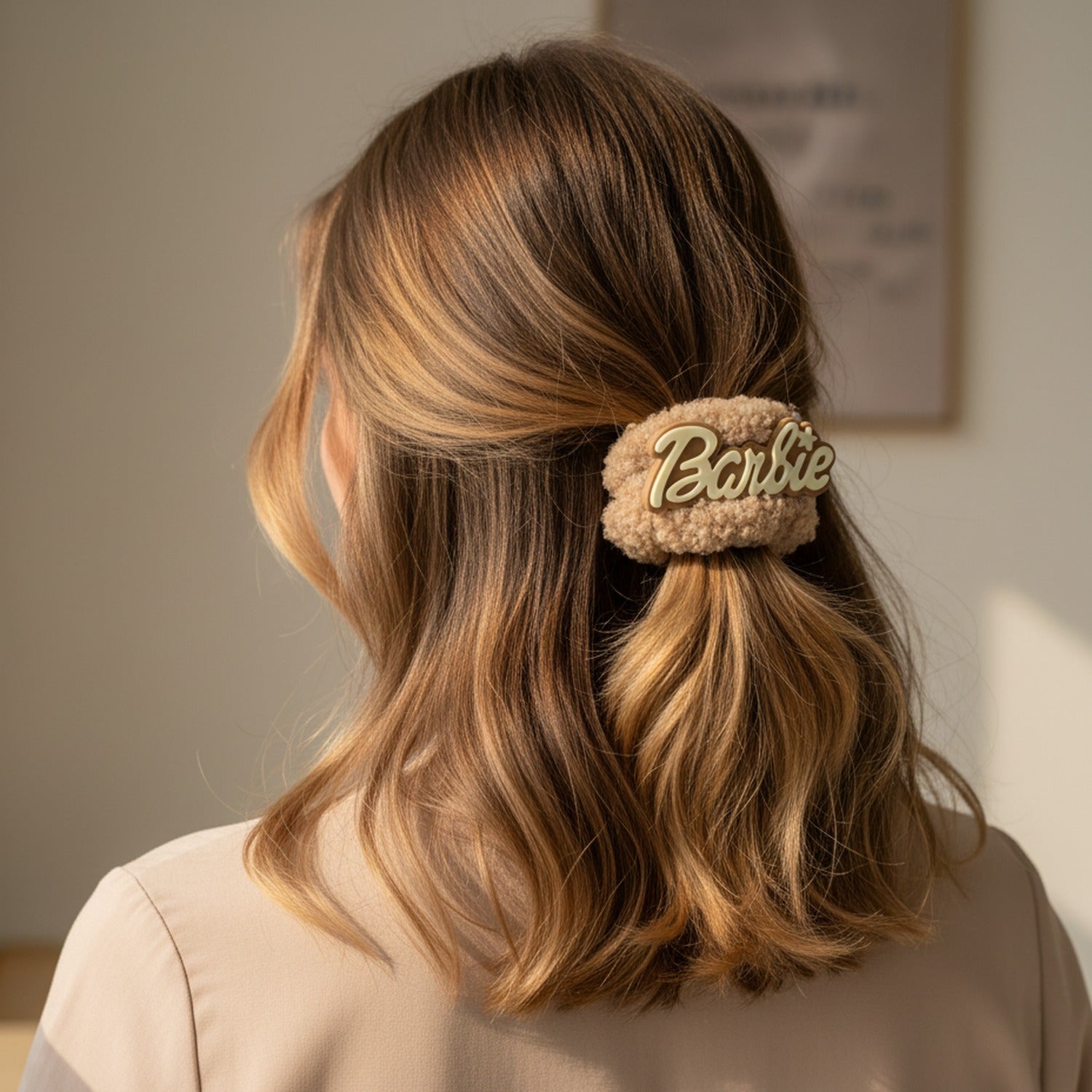 Textured Tan Scrunchie Hair Tie