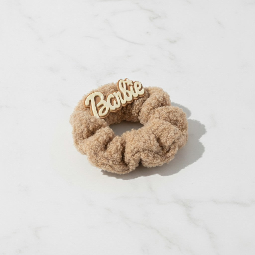 Textured Tan Scrunchie Hair Tie – hair accessories (view 2)