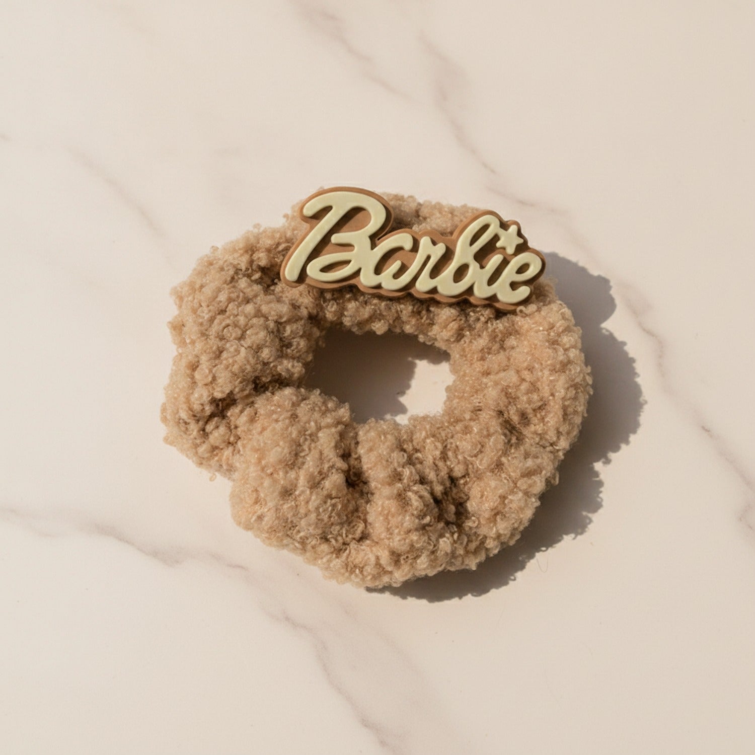 Textured Tan Scrunchie Hair Tie