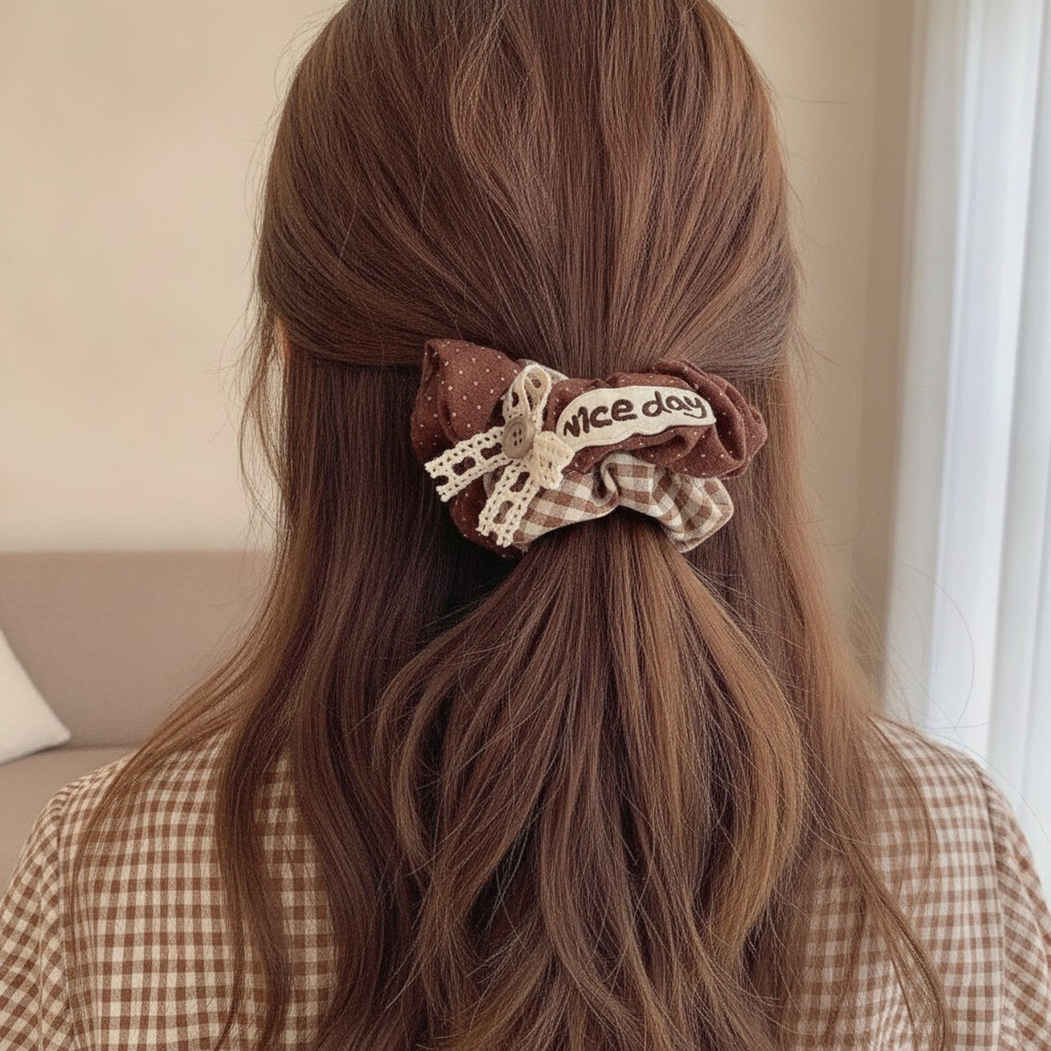 Patterned Fabric Hair Scrunchie Set