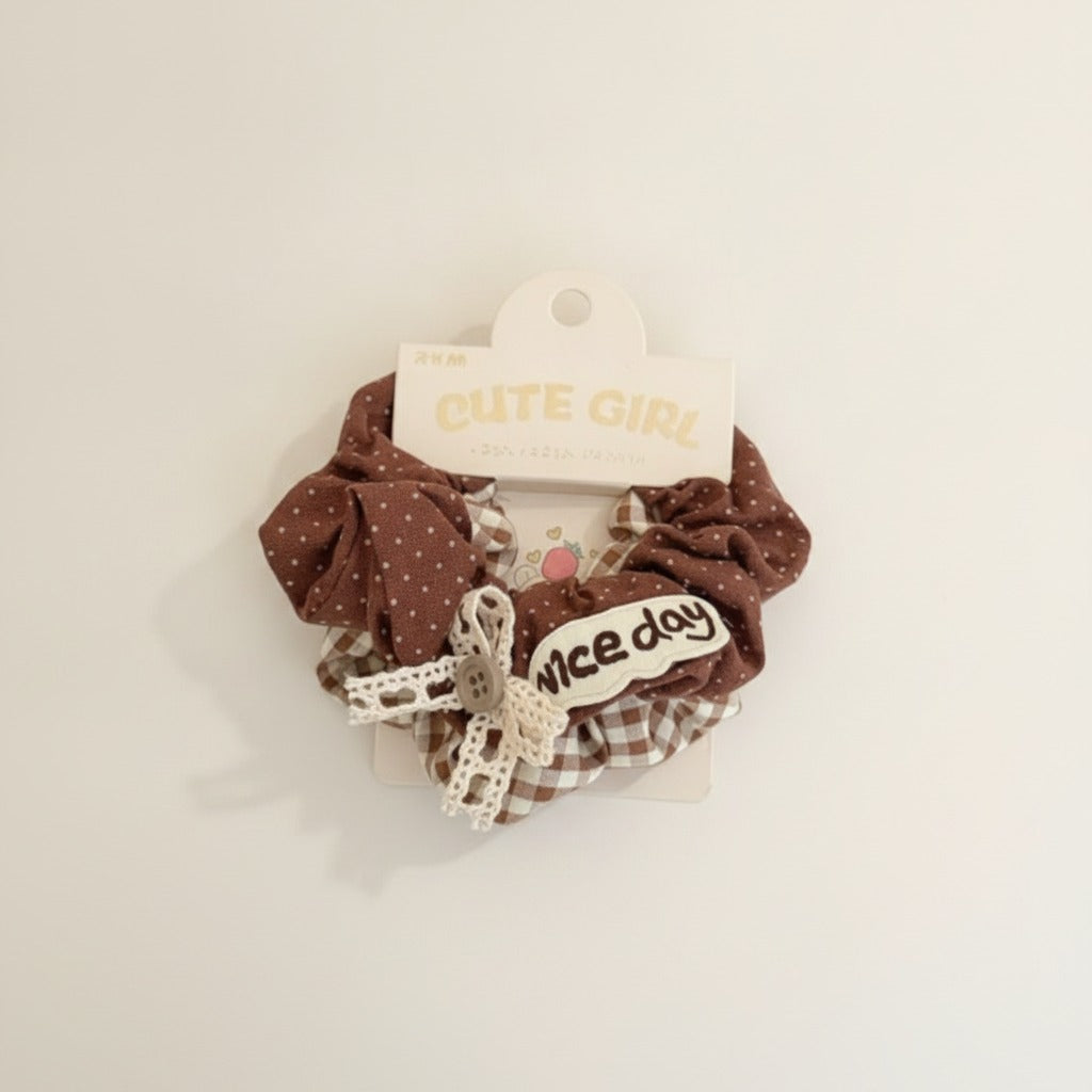 Patterned Fabric Hair Scrunchie Set – hair accessories (view 1)