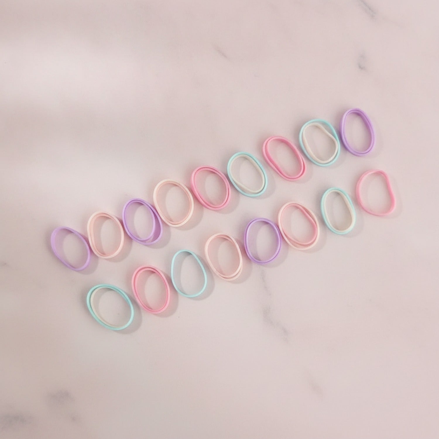 Pastel Flower Hair Ties Set – hair accessories (view 2)
