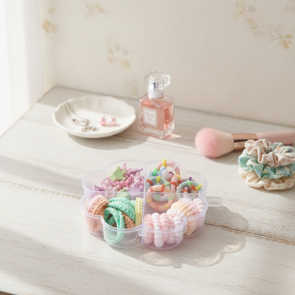 Flower & Coil Hair Clips Set – hair accessories (view 2)