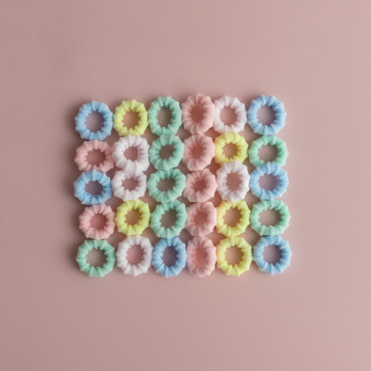 Pastel Flower Hair Tie Set – hair accessories (view 2)