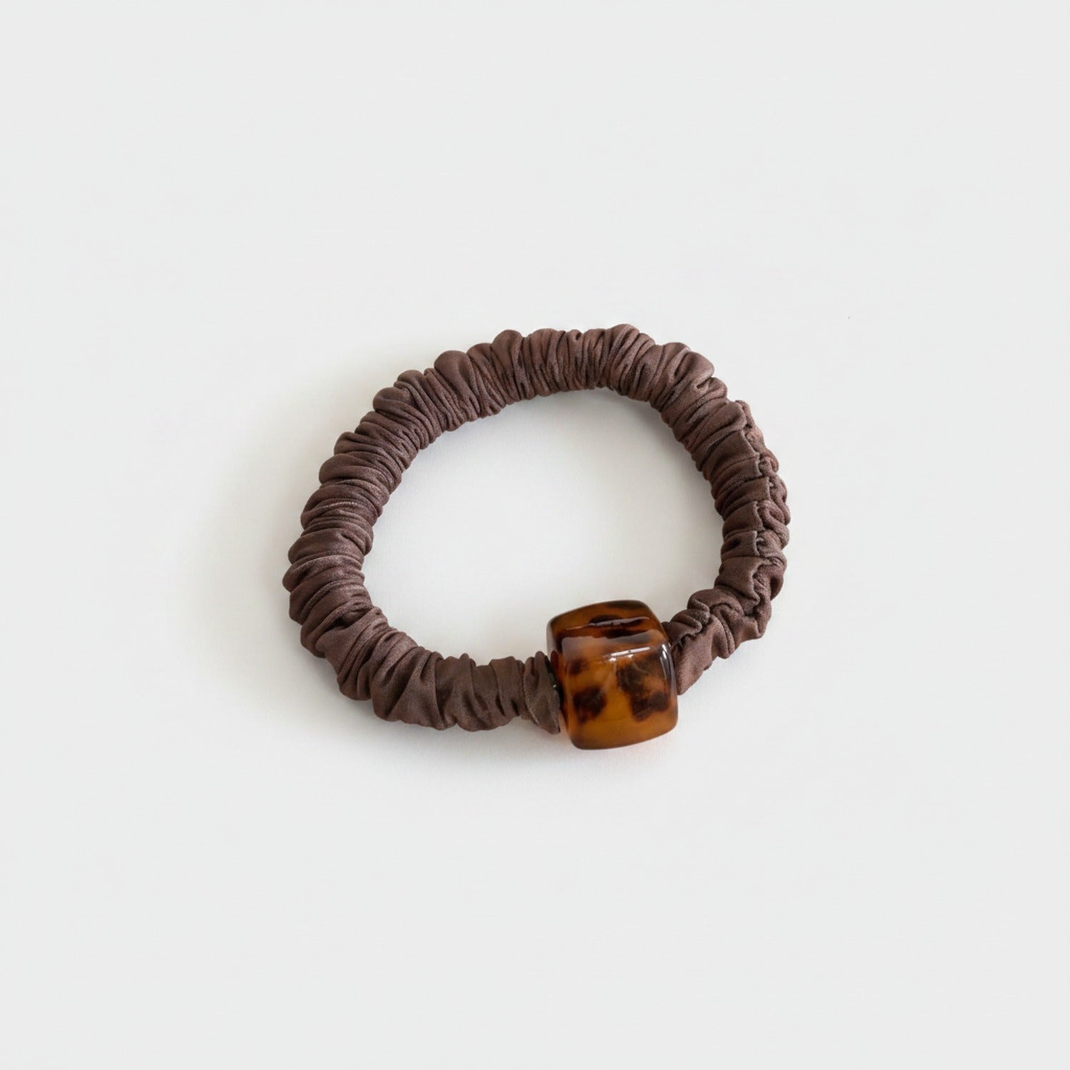 Tortoiseshell Charm Brown Fabric Scrunchie