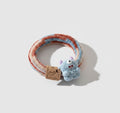 Textured Monster Charm Hair Scrunchie with Leather Tag – hair accessories (view 1)