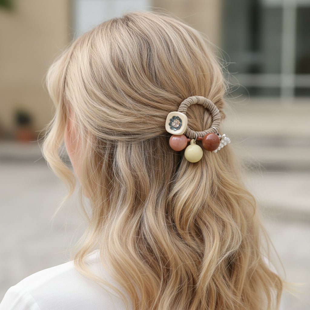 Rope Hair Tie With Charm Dangles
