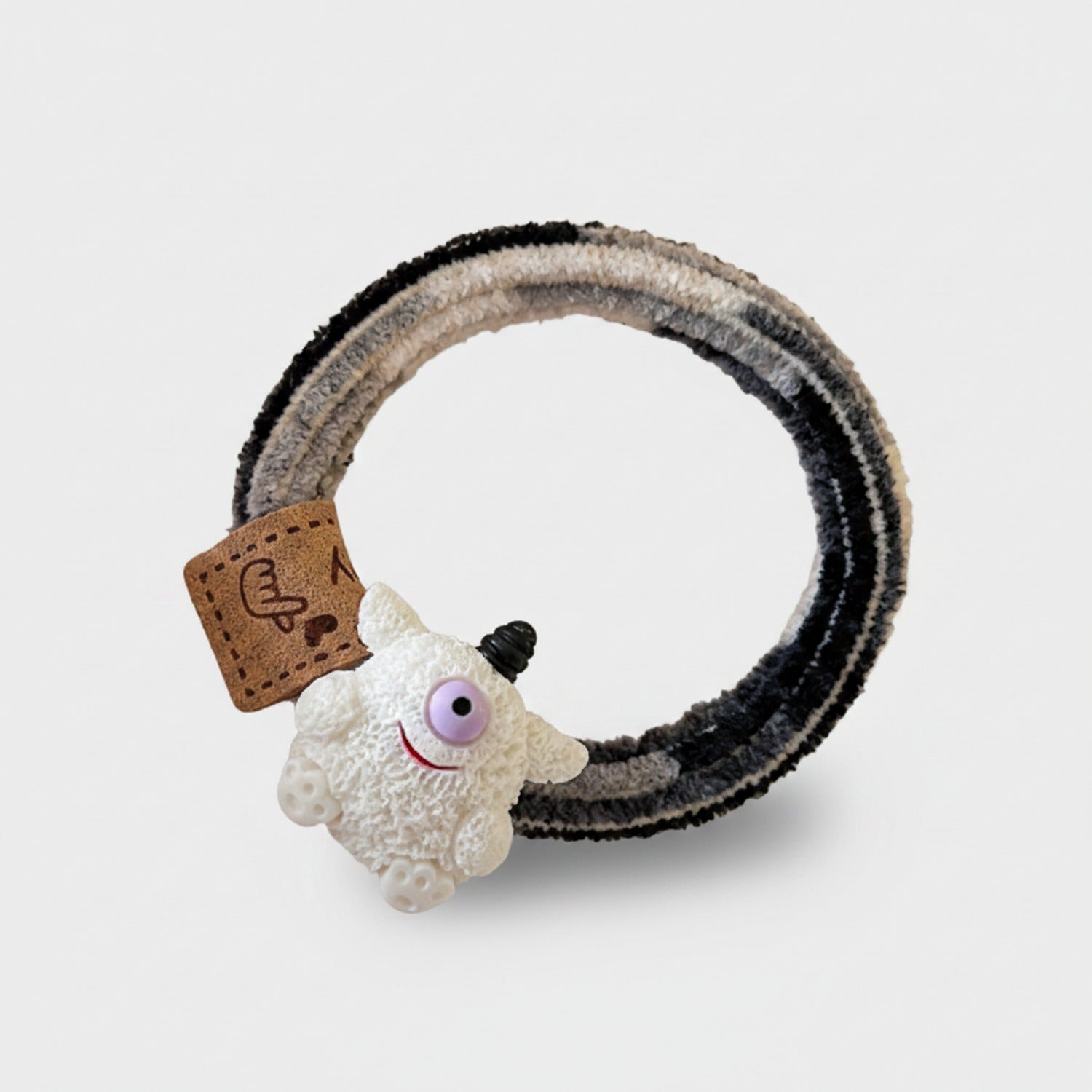 Chunky Knit Scrunchie With Cream Sheep Charm