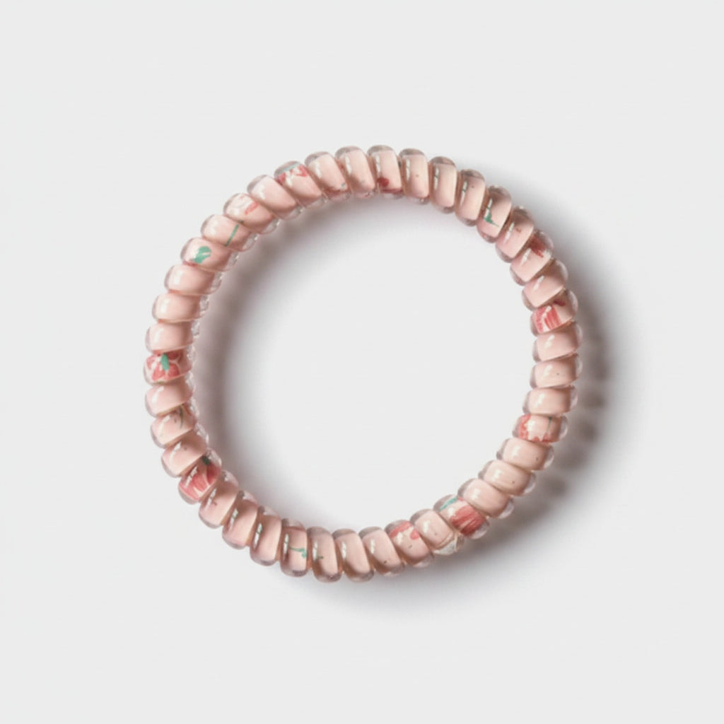 Beaded Hair Tie With Floral Design
