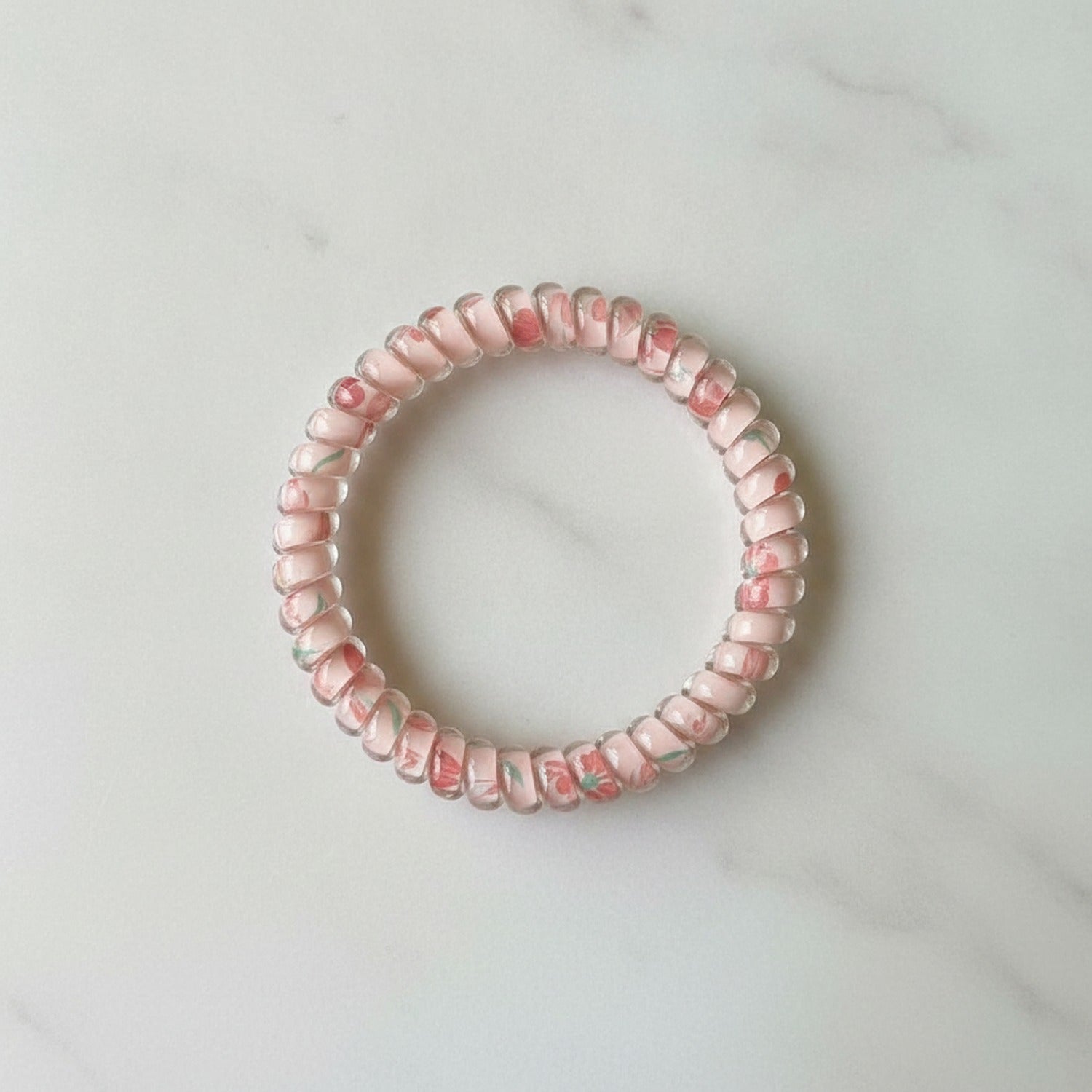 Beaded Hair Tie With Floral Design