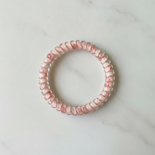 Beaded Hair Tie With Floral Design