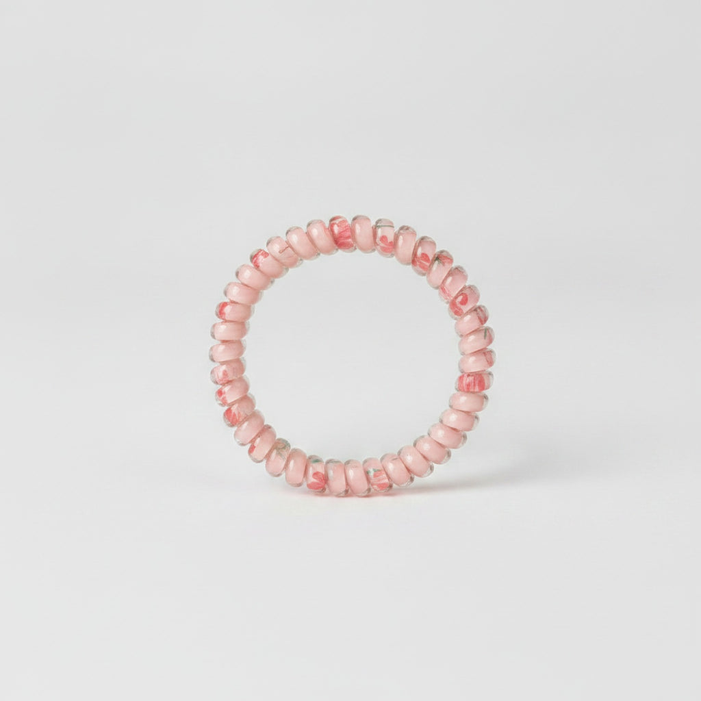 Beaded Hair Tie With Floral Design – hair accessories (view 1)