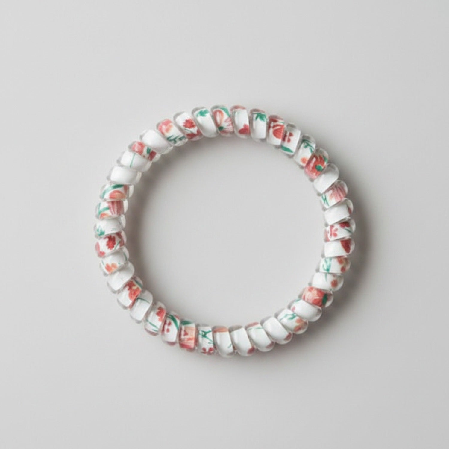 Floral Beaded Hair Tie Scrunchie Set
