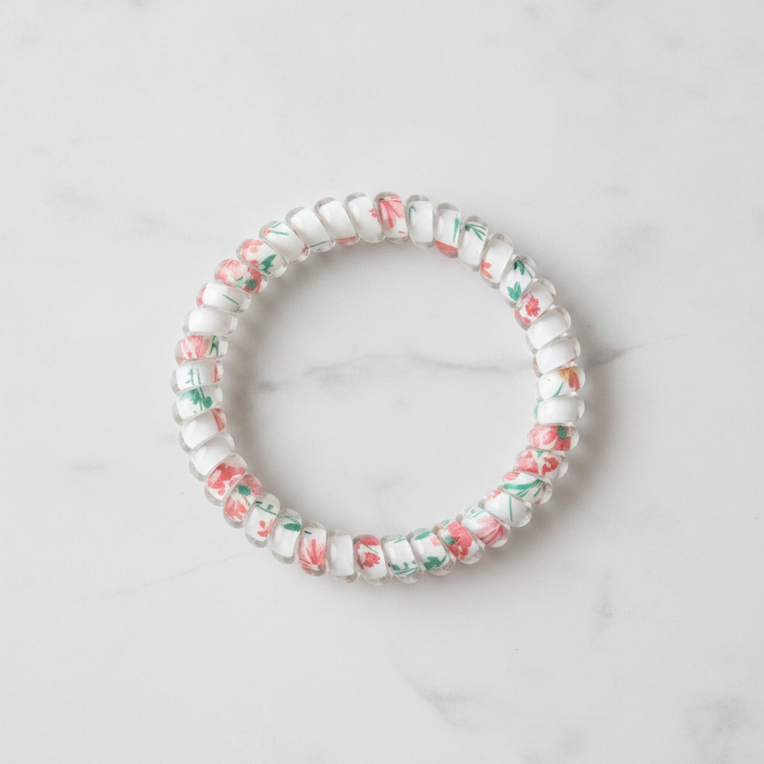 Floral Beaded Hair Tie Scrunchie