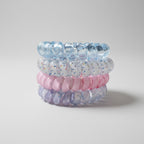 Spiral Coil Hair Ties Pastel Rainbow Set