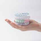 Spiral Coil Hair Ties Pastel Rainbow Set – hair accessories (view 3)