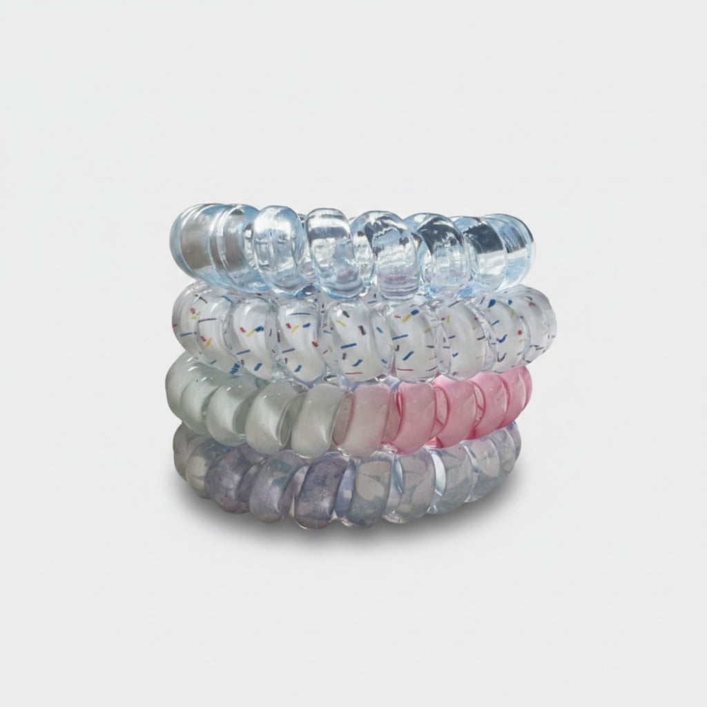 Spiral Hair Ties Colorful Confetti Pack