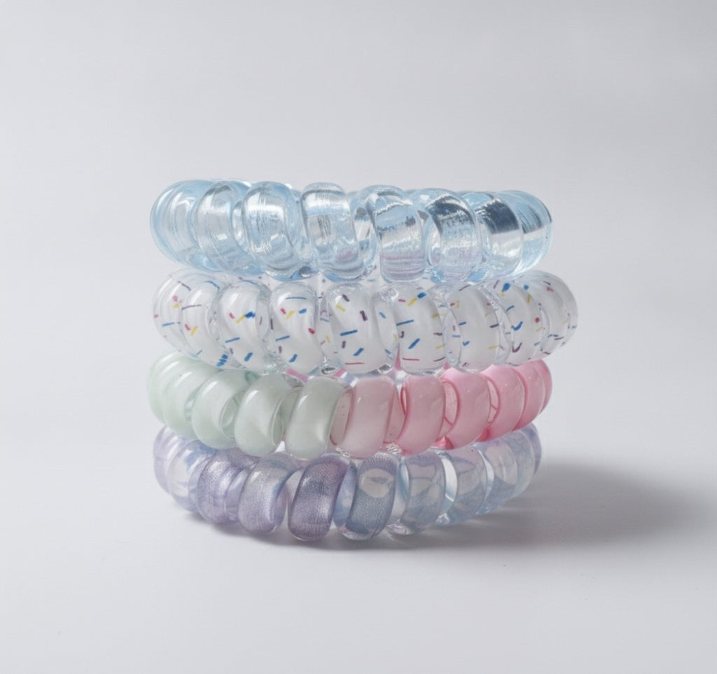 Spiral Hair Ties Colorful Confetti Pack – hair accessories (view 1)