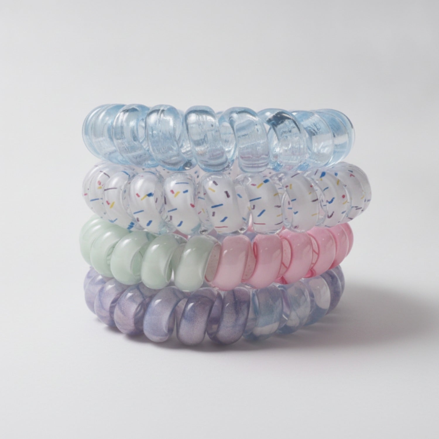 Spiral Hair Ties Colorful Confetti Pack