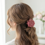 Rose Flower Hair Tie Scrunchie Black Band