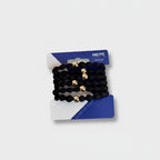 Black Wavy Scrunchies With Gold Beads