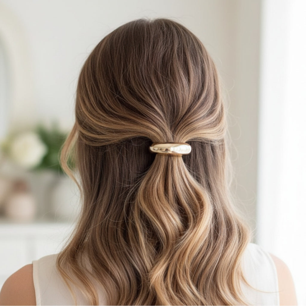 Black Hair Ties With Gold Metal Accents