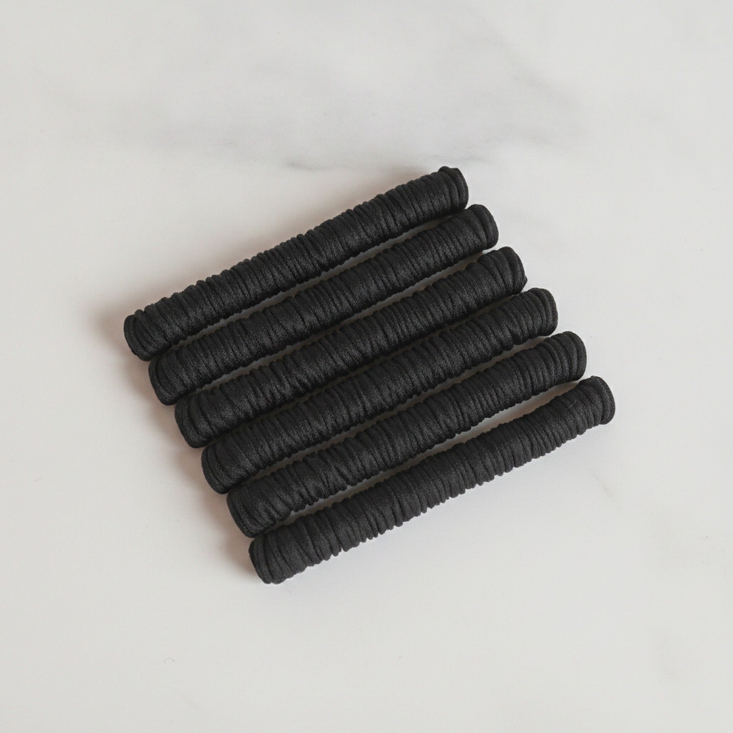 Black Ribbed Hair Ties Elegant Bundle Pack