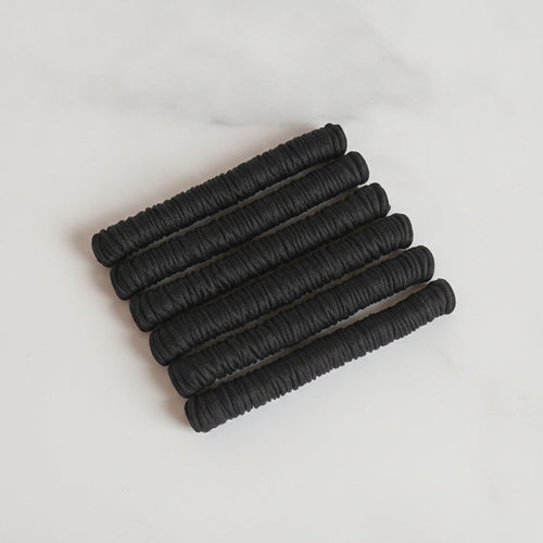 Black Ribbed Hair Ties Elegant Bundle Pack