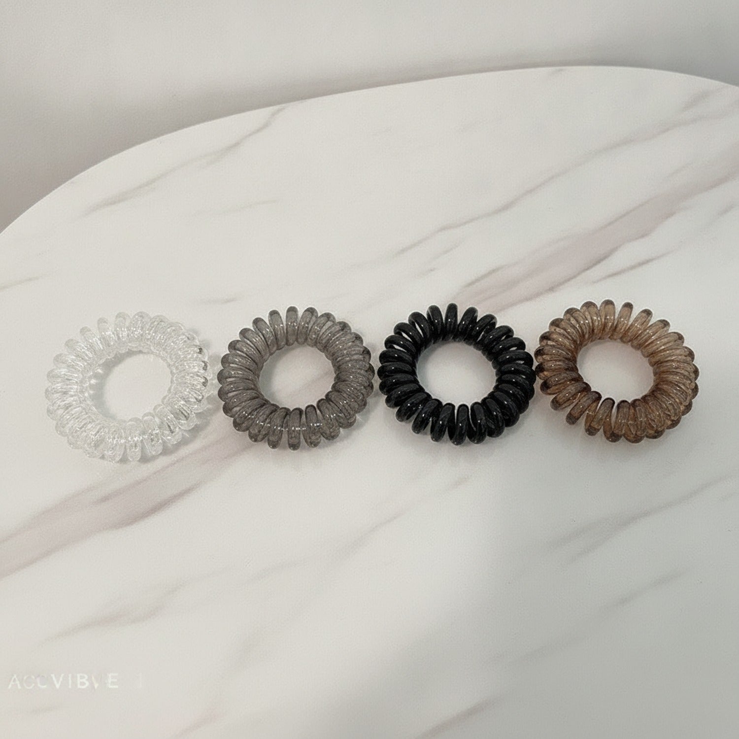 Spiral Hair Coil Set Clear To Black Ombre
