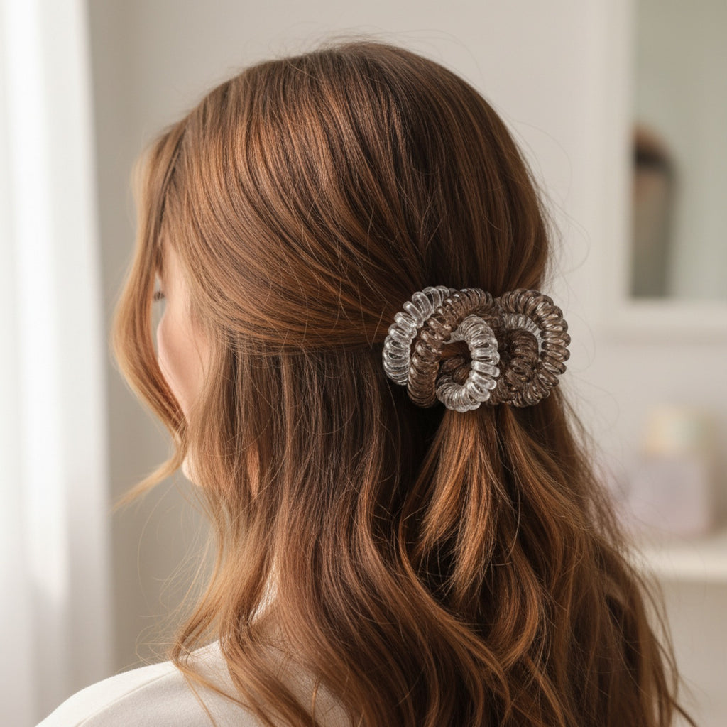 Spiral Coil Hair Ties Metallic Ombre Set
